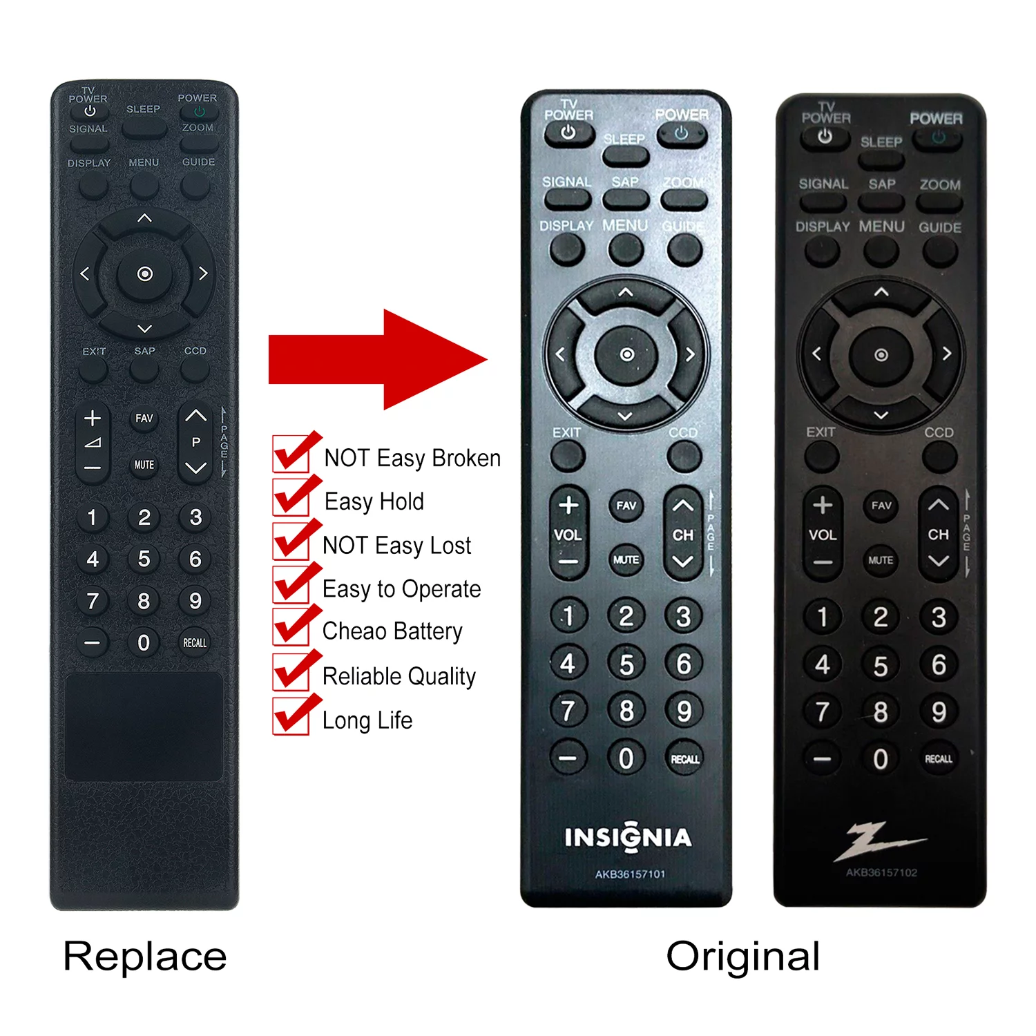 Vinabty AKB36157101 AKB36157102 Replaced Remote Control Fit For INSIGNIA/LG TV Device Model DTT901 DTT900 LSX3004PM LSX300 LSX3004DM