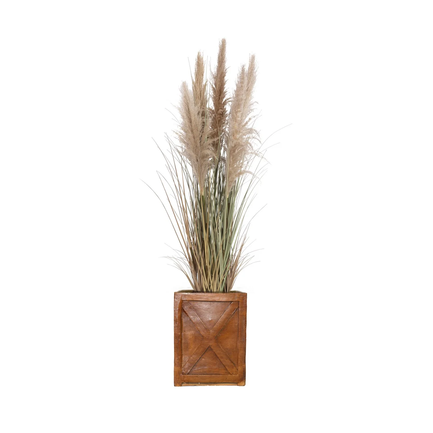 Tall Faux Pampas Grass | 69” Tall grass in planter | Vintage Home