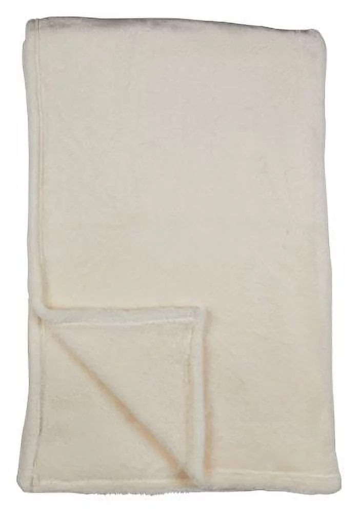 Family Pl Luxury Velvet Plush Ultra Soft Throw Blanket, 50 X 70 Inches (Cream)