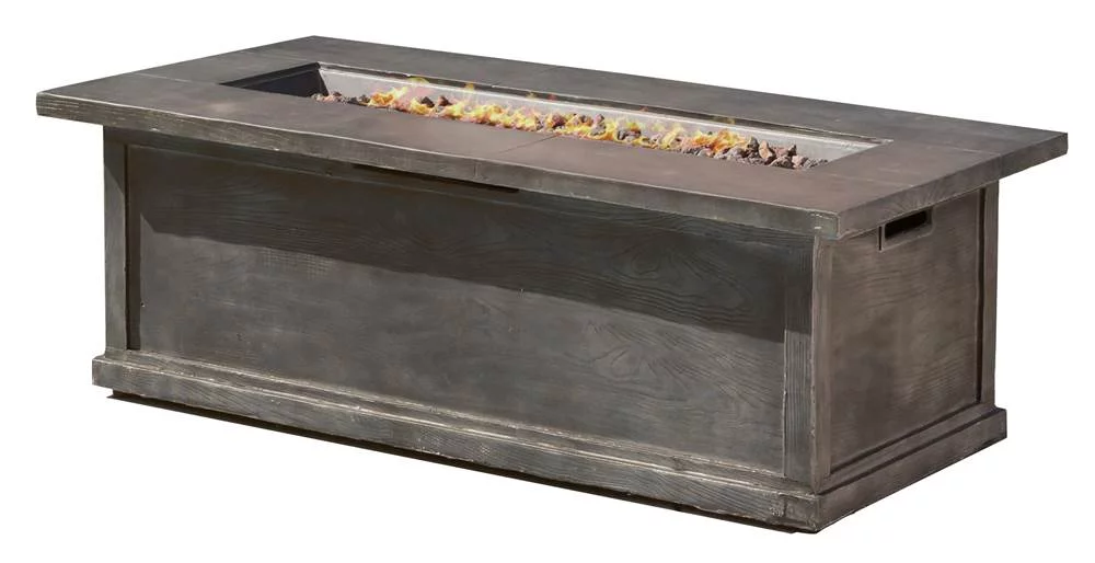 Christopher Knight Home Anchorage Concrete/ Iron Outdoor Liquid Propane Fire Table Set with Lava Rock by  - N/A grey