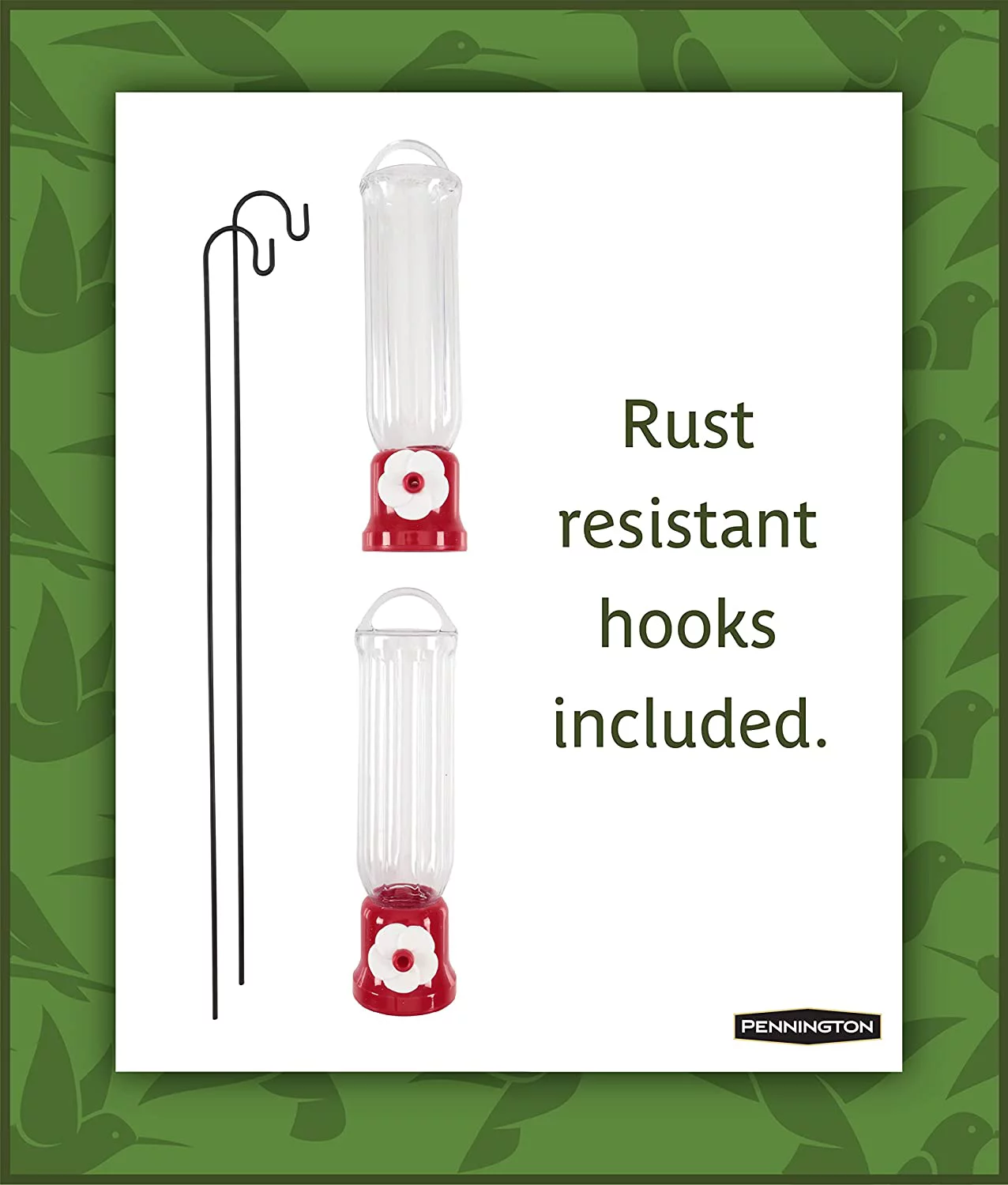 Pennington, Mini Red, Hummingbird Feeder with Hangar, 2 Pack