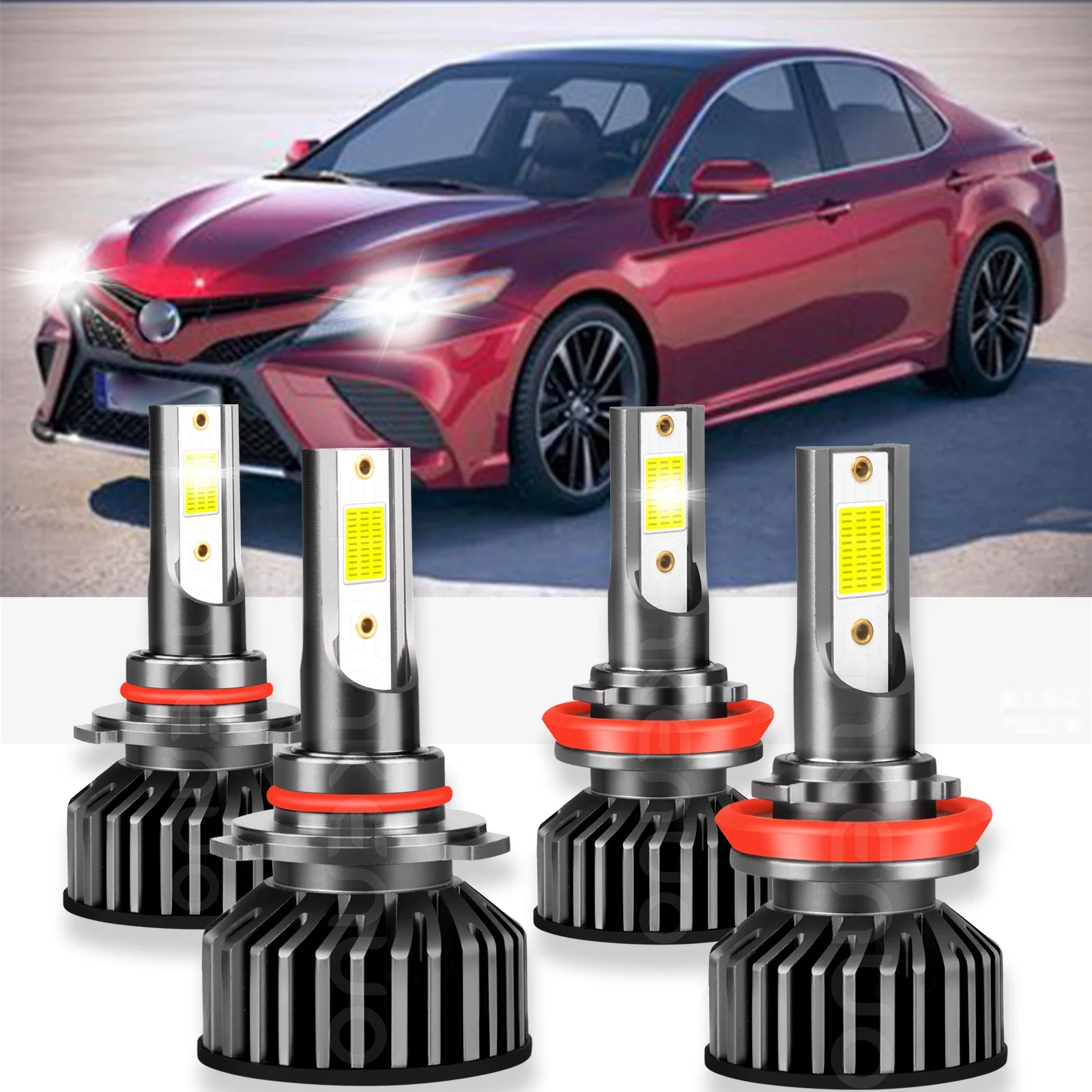 BMZONCC For Toyota Camry 2007-2017 4x 9005 H11 LED Headlight High Low Beam Bulbs