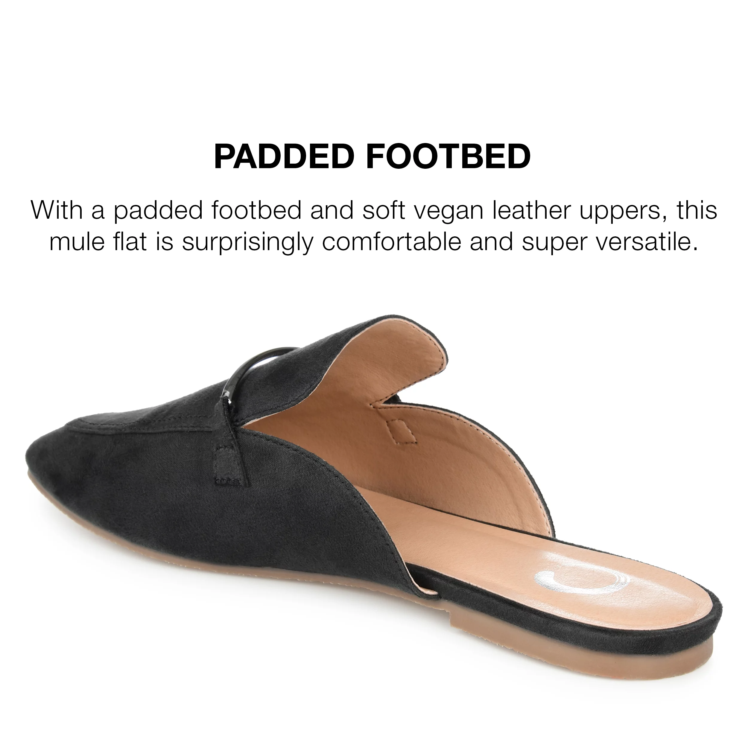 Journee Collection Womens Ameena Slip On Square Toe Mules Flats