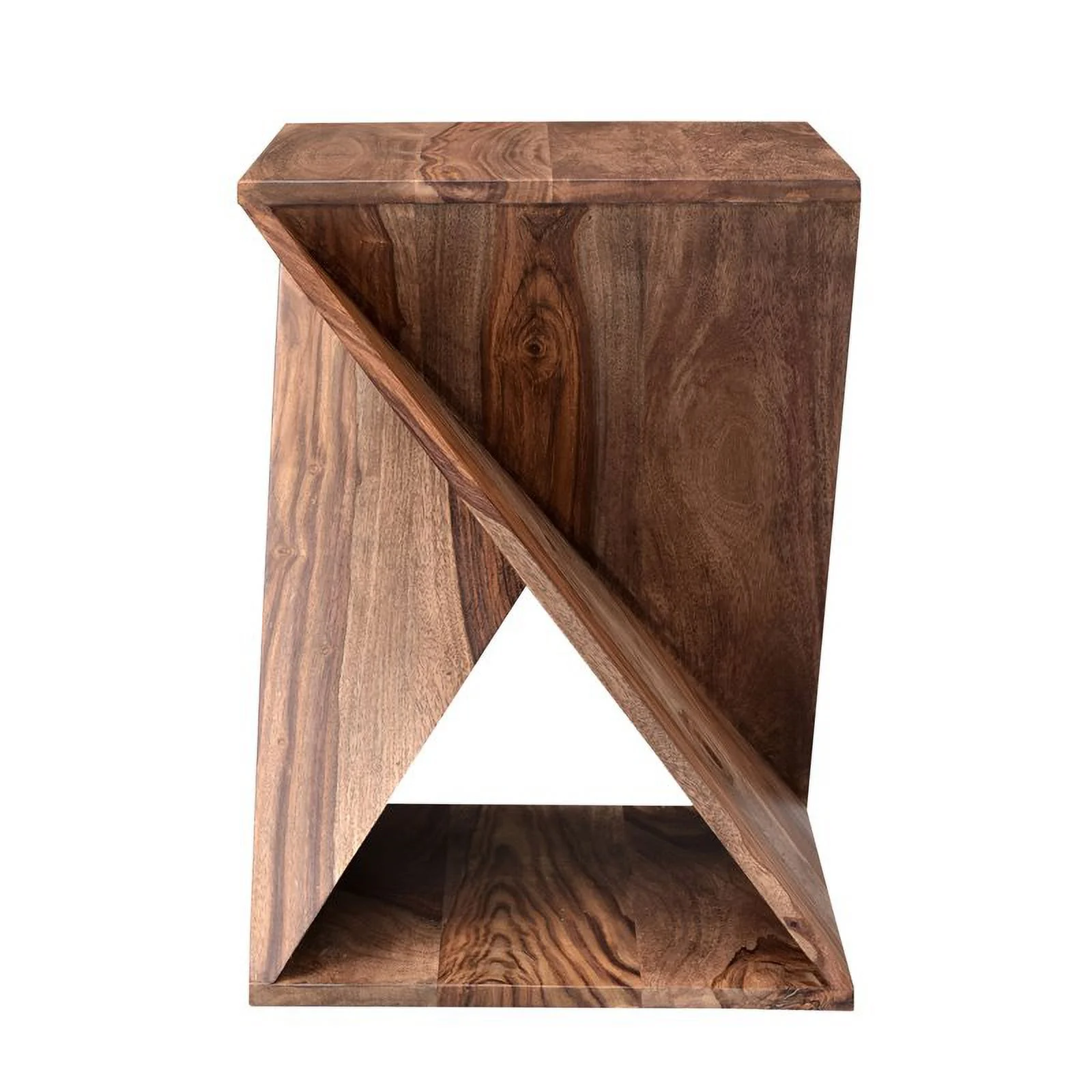 Treasure Trove Solid Wood Accent Table in Nut Brown