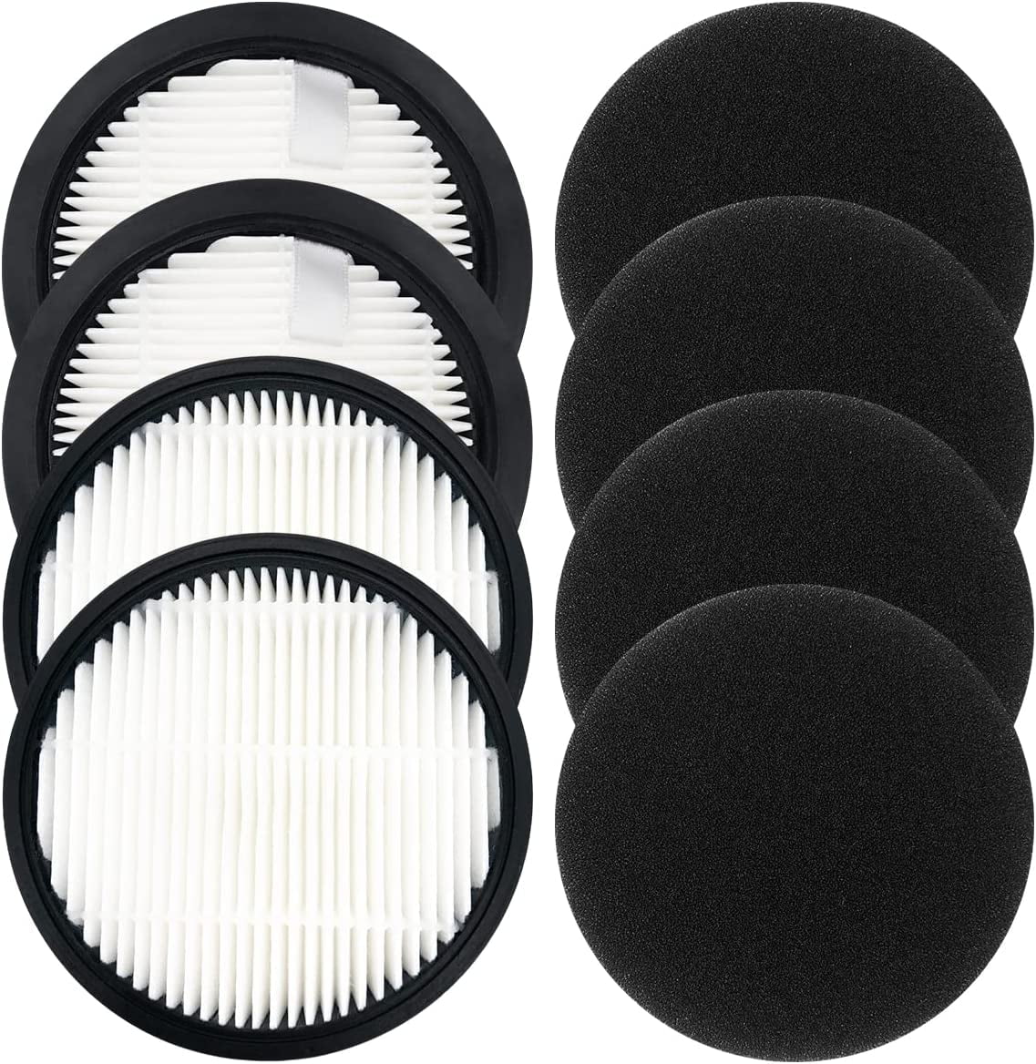 VACUSHOP Hepa Filters Compatible With Laresar Elite 3/WLUPEL KBHO15 Vacuum Cleaner (4 Filters+4 Sponges)