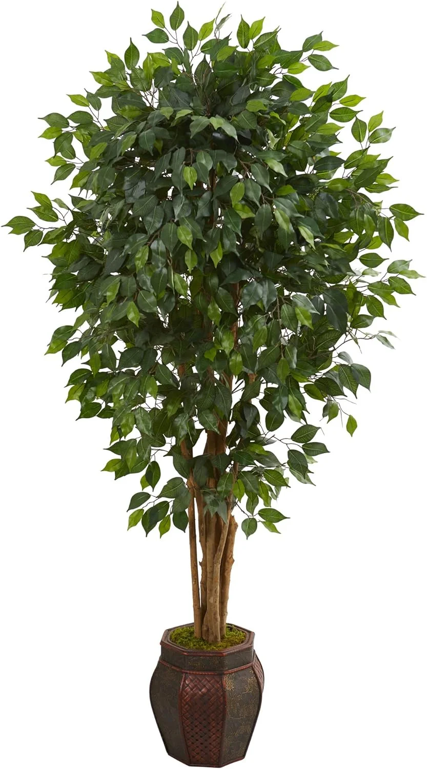 HYUN 6’ Ficus Tree in Decorative Planter Artificial Plant, 30