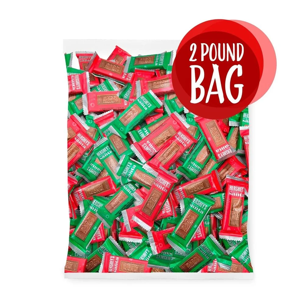 2Lbs Christmas Milk Chocolate Snack Size Santas Candy - 2 Pounds