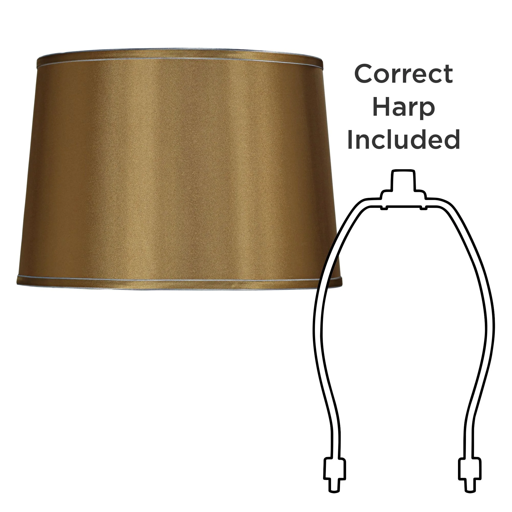 Springcrest Set of 2 Drum Lamp Shades Satin Gold Medium 14