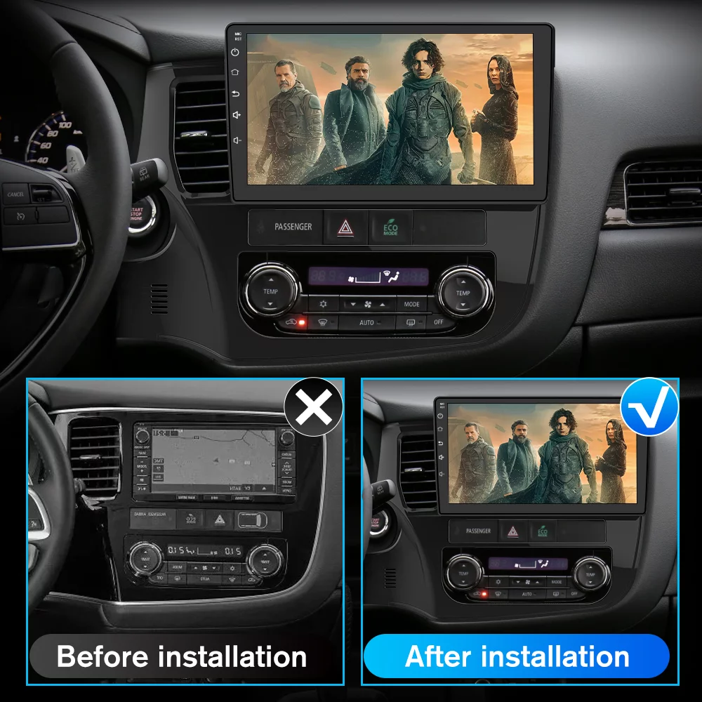 AWESAFE Wireless Carplay Car Radio Stereo Compatible Mitsubishi Outlander 2014-2018,Andriod 12 2GB+32GB with Carplay Android Auto GPS Navigation Bluetooth Steering Wheel Control