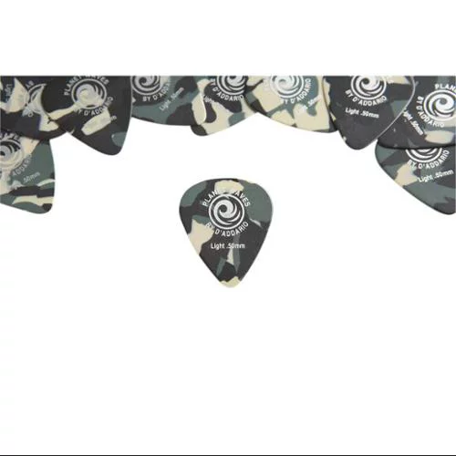 D'Addario Planet Waves Camouflage Celluloid Guitar Picks Light 100 Pack