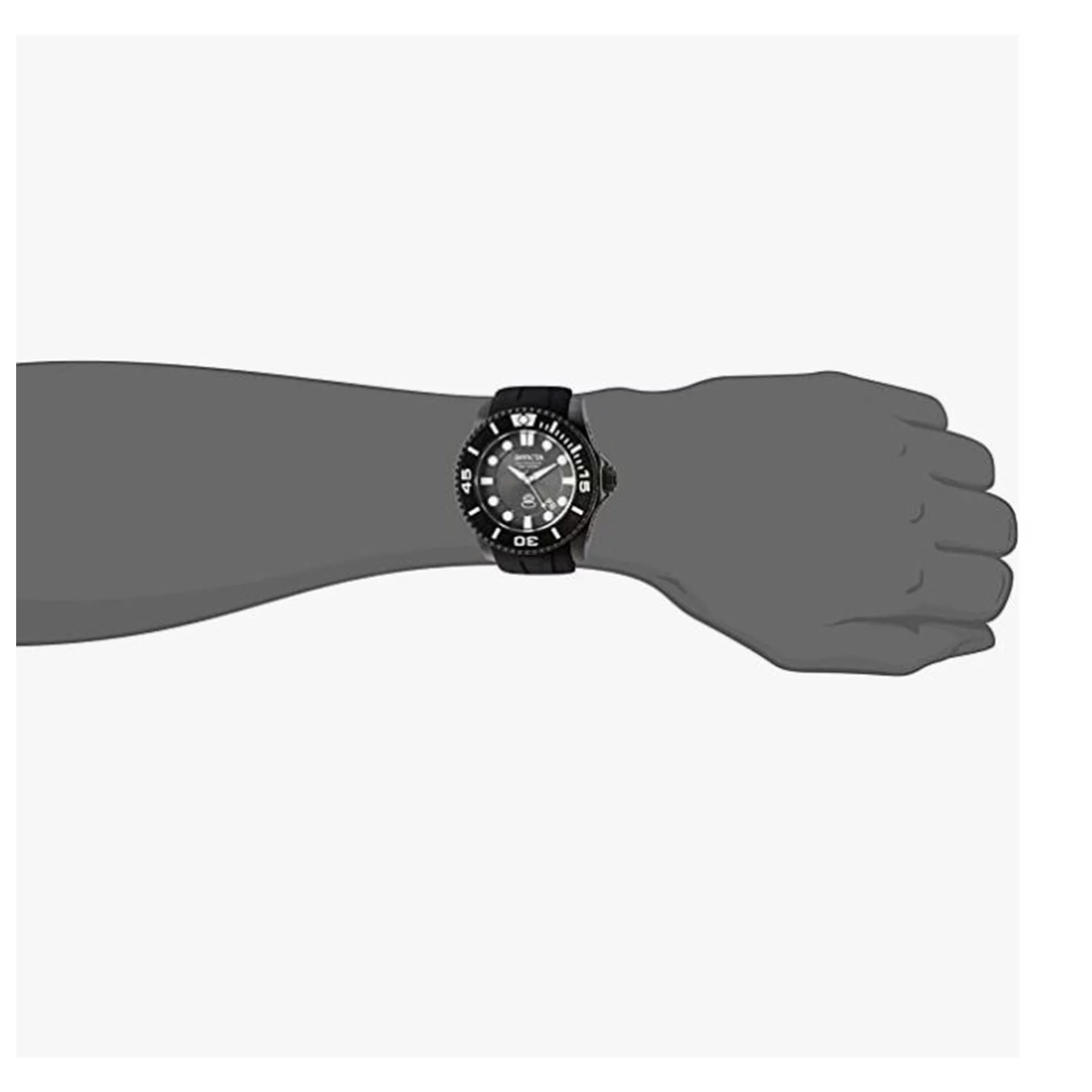 Invicta Men's Pro Diver Automatic Charcoal Dial Black& White Silicone Watch 20206