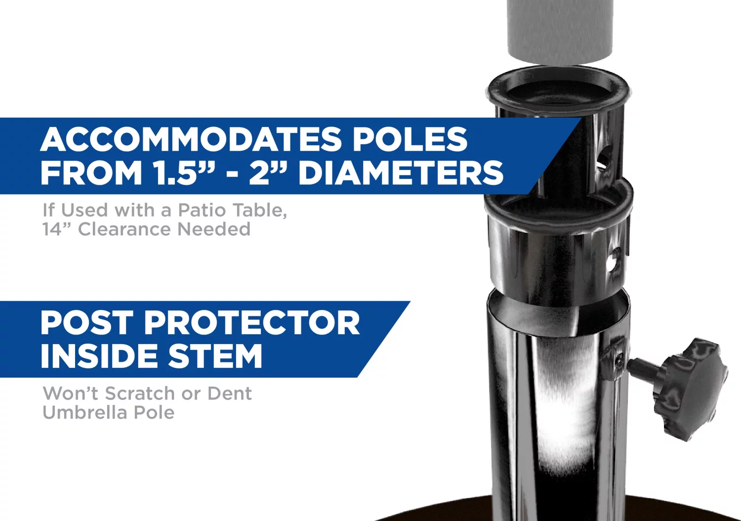 US Weight Fillable Free Standing Umbrella Base - Black