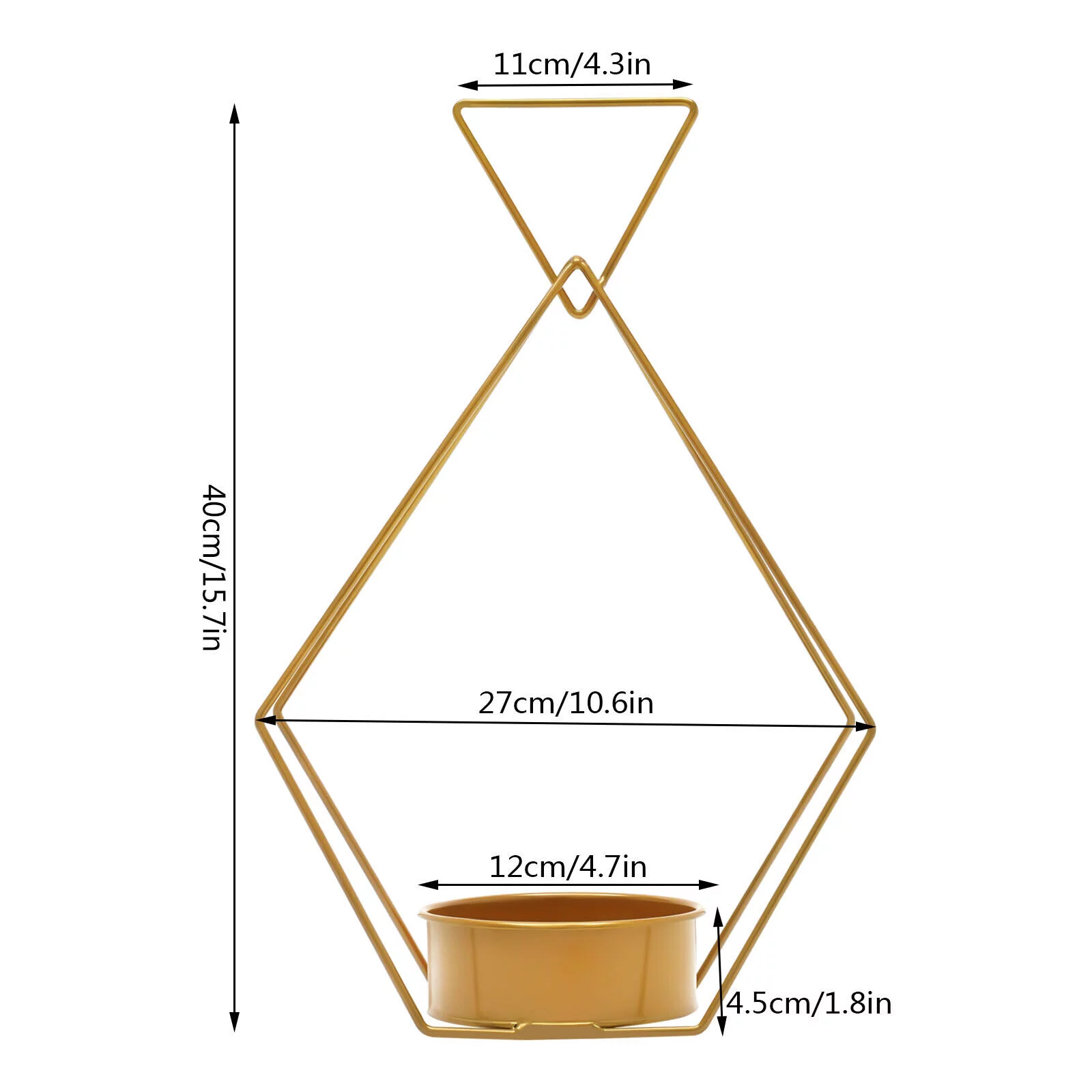 10 Pack Geometric Gold Flower Vases Diamond Shape Holder Wedding Centerpieces