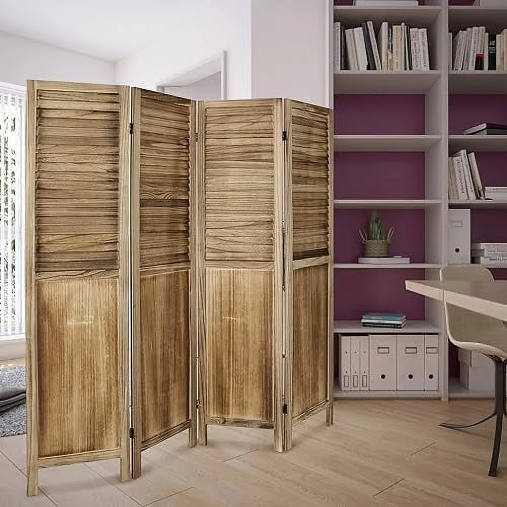 TJCGDTY 6 Panel Room Dividers with Chalkboard Panels  5.6Ft Portable Wood Room Dividers and Folding Privacy Screens  Indoor Decorative Room Partition for Office Bedroom  Cream White