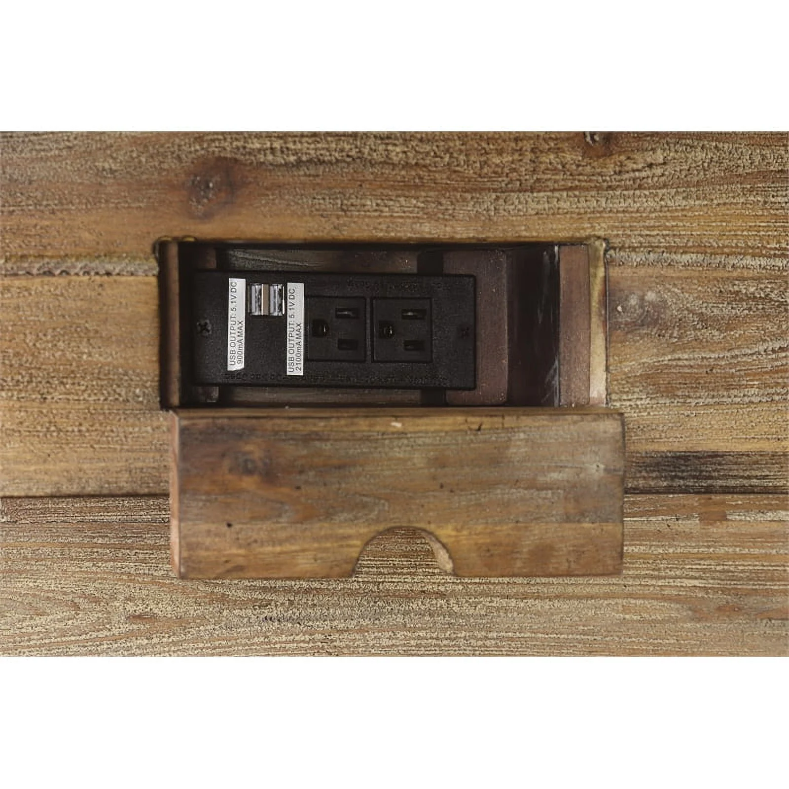 Home Square 2-Piece Set with Side Pier and Console in Light Brown