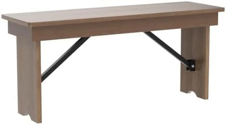 HYHBIBOOM Tinsley 40" x 12" Mahogany Solid Pine Folding Farmhouse Style Bench