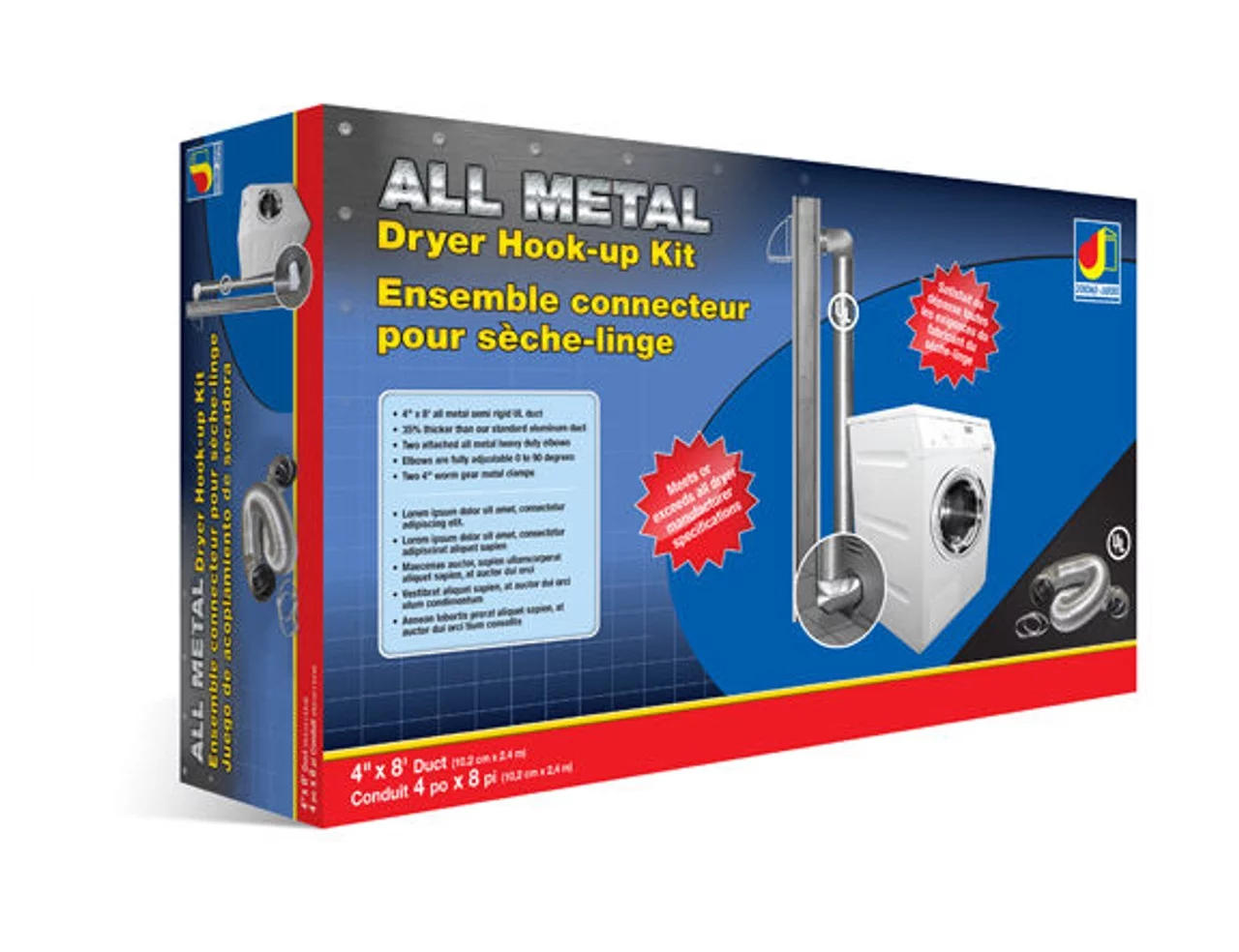 Dundas Jafine MFX48ULMK MFX48ULMK Dryer Hook Up Kit All Metal Semi Rigid Duct Vent Venting 4