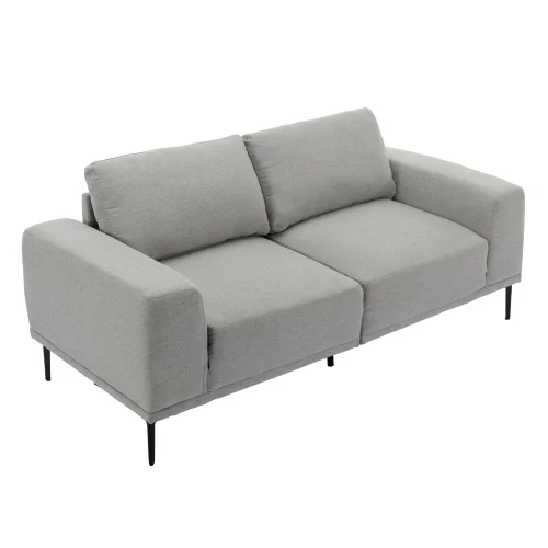 Large Sofa, 74.8 Inch Linen Fabric Loveseat Couch Mid-Century Modern Upholstered Accent Couches for Living Room, Apartment, Bedroom