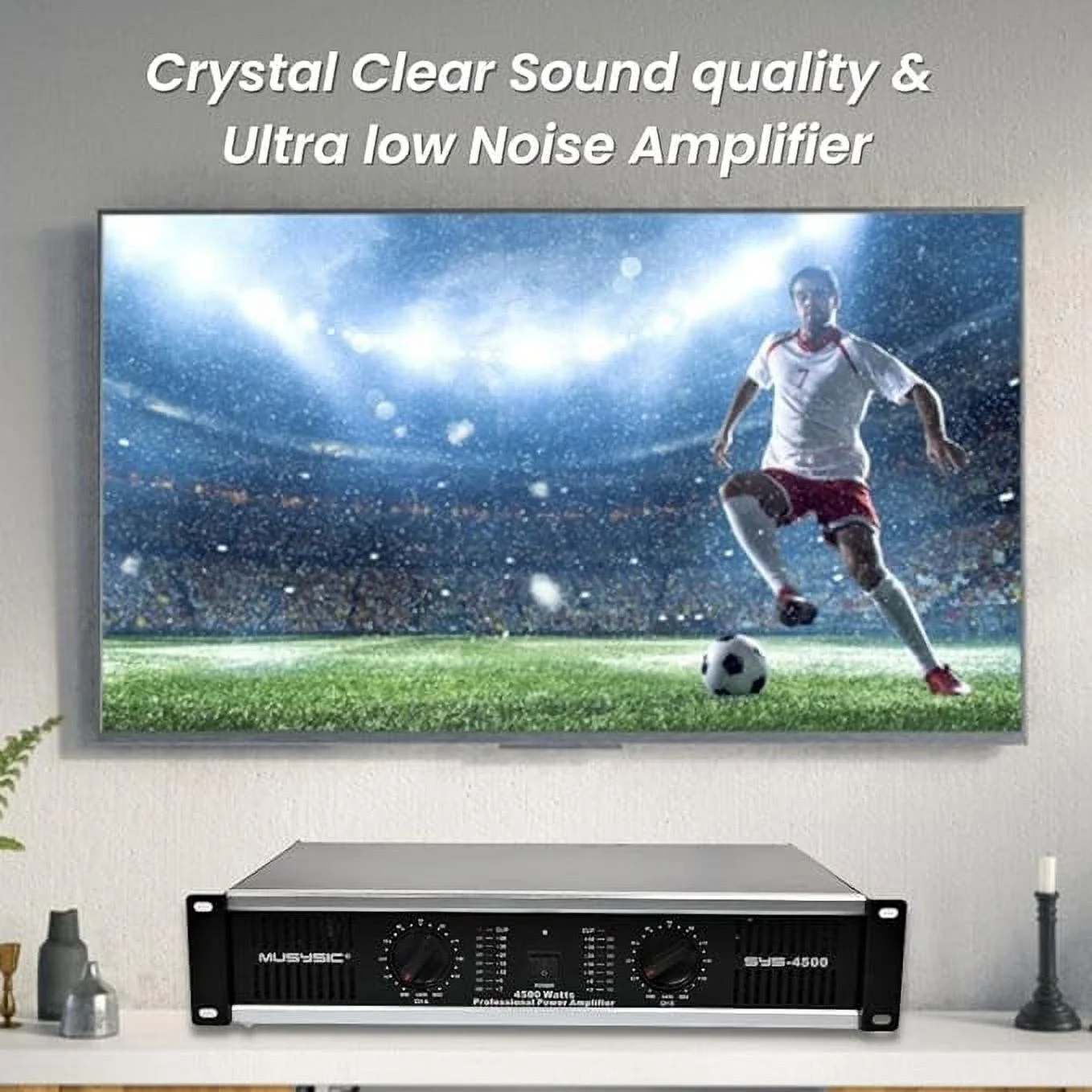 MUSYSIC 2 Channel 4500 Watts Professional Power Amplifier AMP DJ Stereo SYS-4500