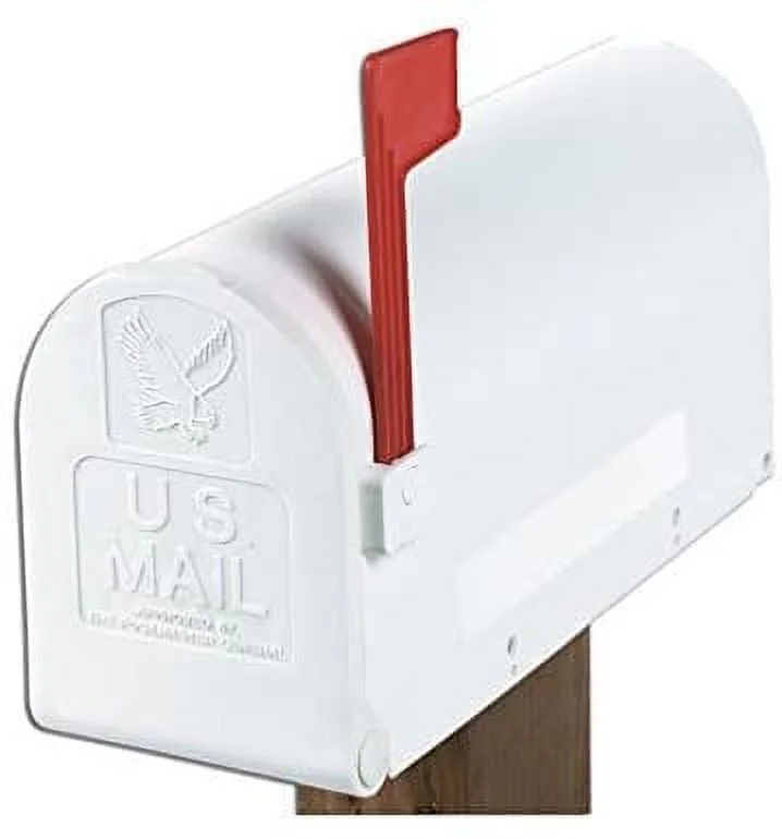 Solar Group PL10W Plastic Rural White Mailbox