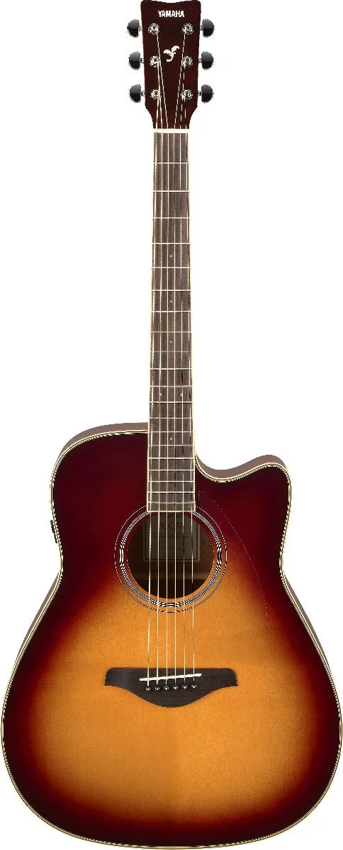 Yamaha FGC-TA TransAcoustic Dreadnought Cutaway Acoustic-Electric Guitar Brown Sunburst