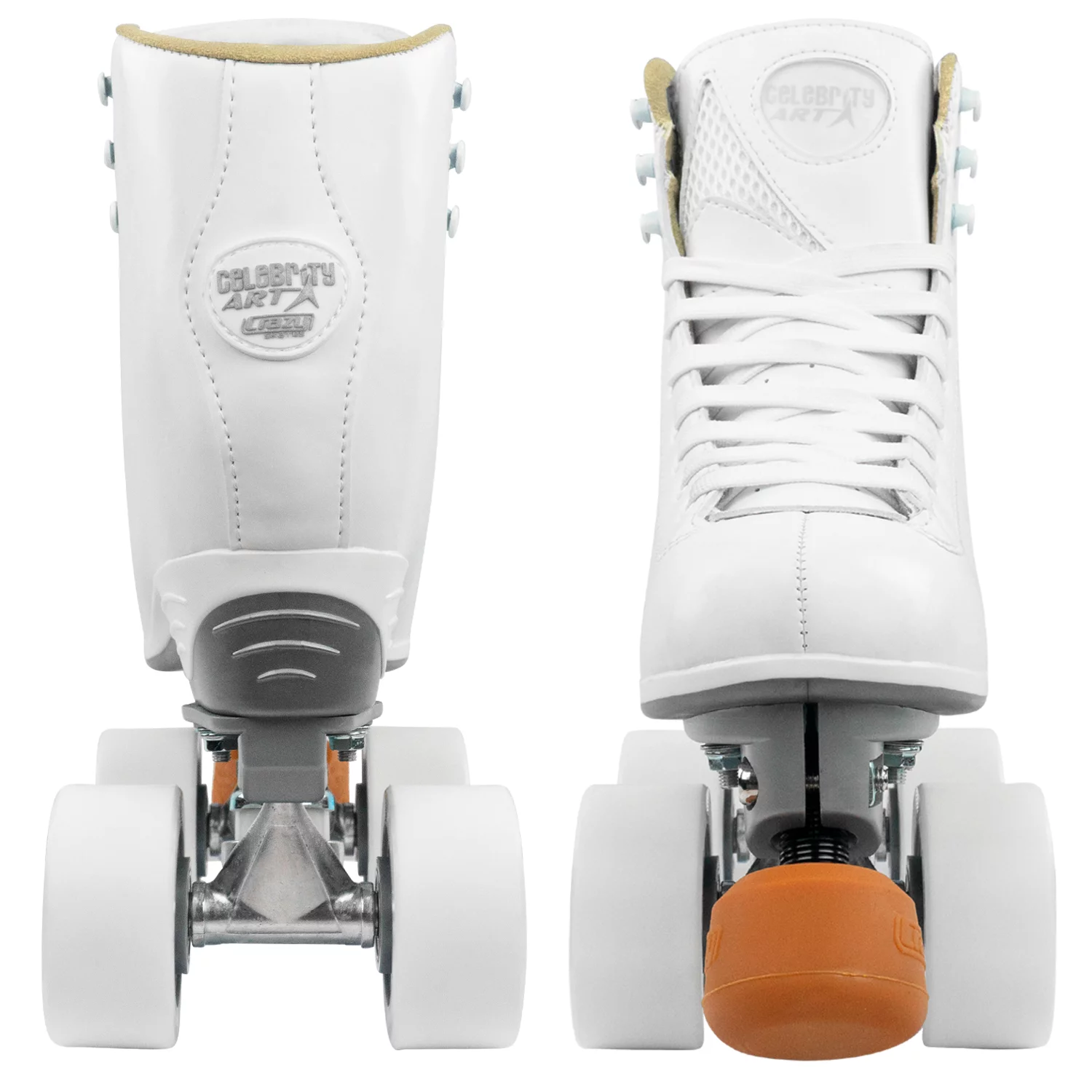 Crazy Skates Celebrity Art Roller Skates - Classic High White Artistic Quad Skate