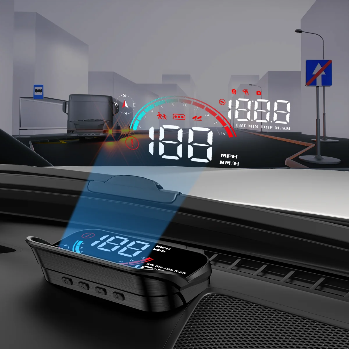 ANCEL M22 Auto HUD Head up Display mph/km Geschwindigkeit Anzeige Alarm LCD DE