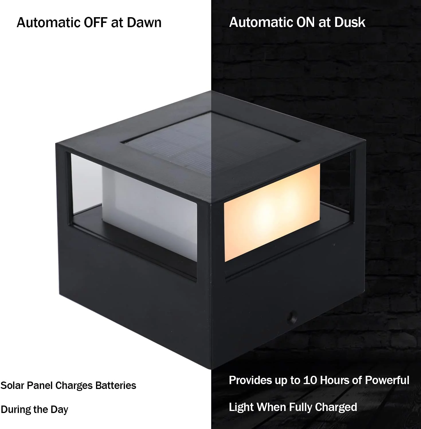 TOYIEW 8 Pack Solar Post Cap Lights, Outdoor Garden Solar Powered Fence Post Cap Lights with SMD LEDs Waterproof Light Decorative for Fence Deck or Patio Decor, Fits 4x4, 5x5 or 6x6 Wooden Posts