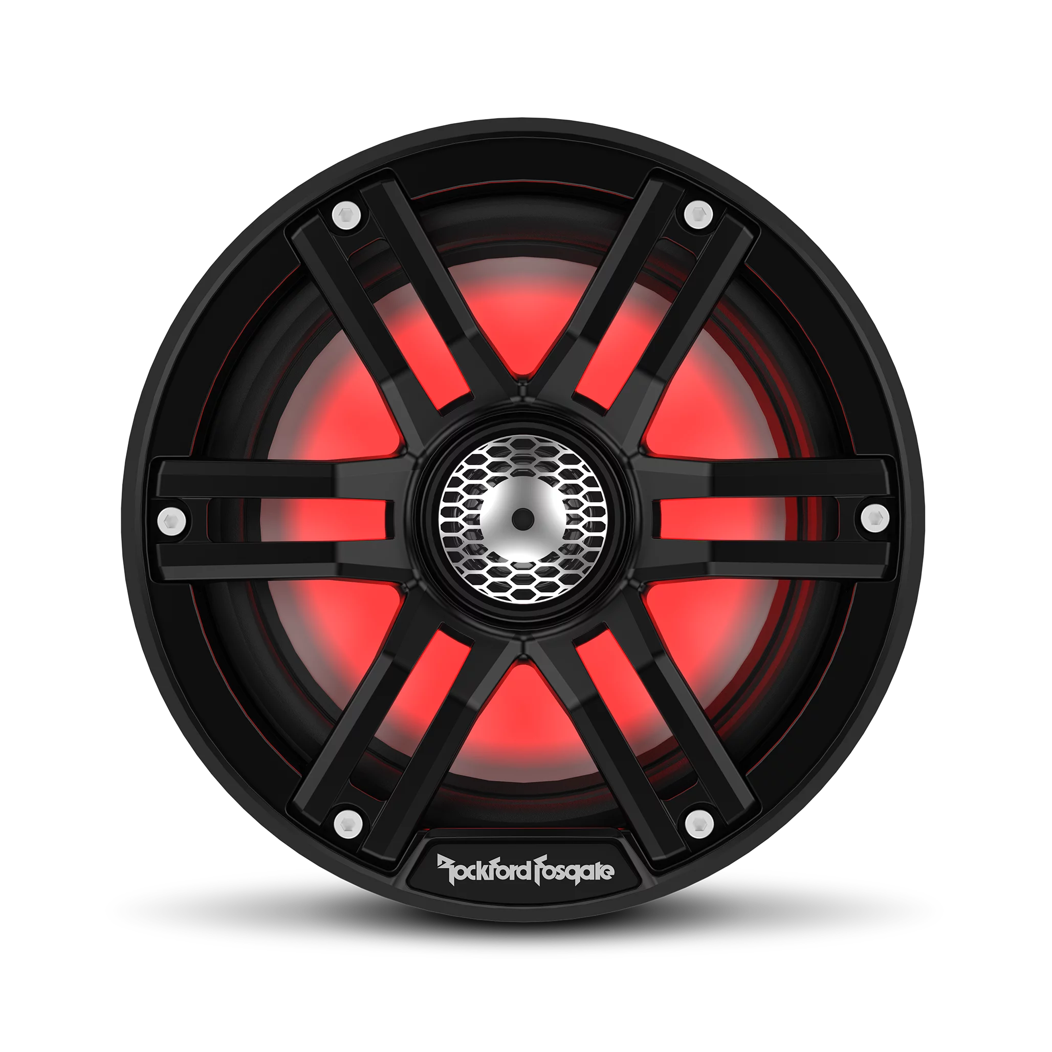 Rockford Fosgate M2-65B Color Optix 6.5” 2-Way Coaxial Multicolor LED Lighted Marine Speakers - Black / Stainless (Pair)