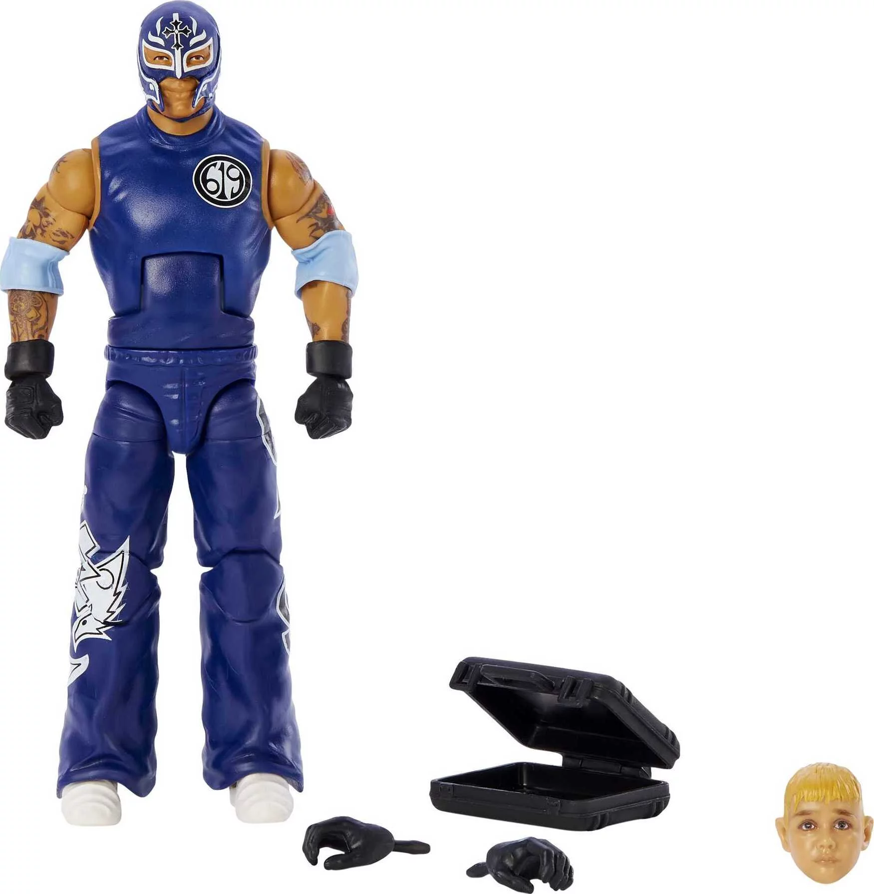 WWE Rey Mysterio Summerslam Elite Collection Action Figure with Build-A-Figure Parts