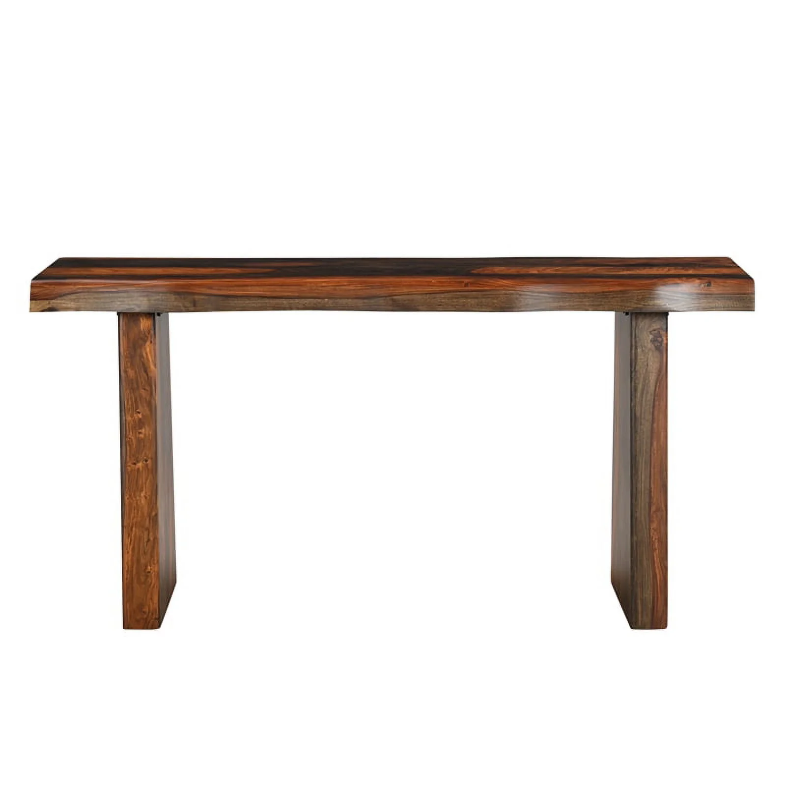 Taran Designs Darcy Live Edge Solid Wood Console Table in Dark Brown