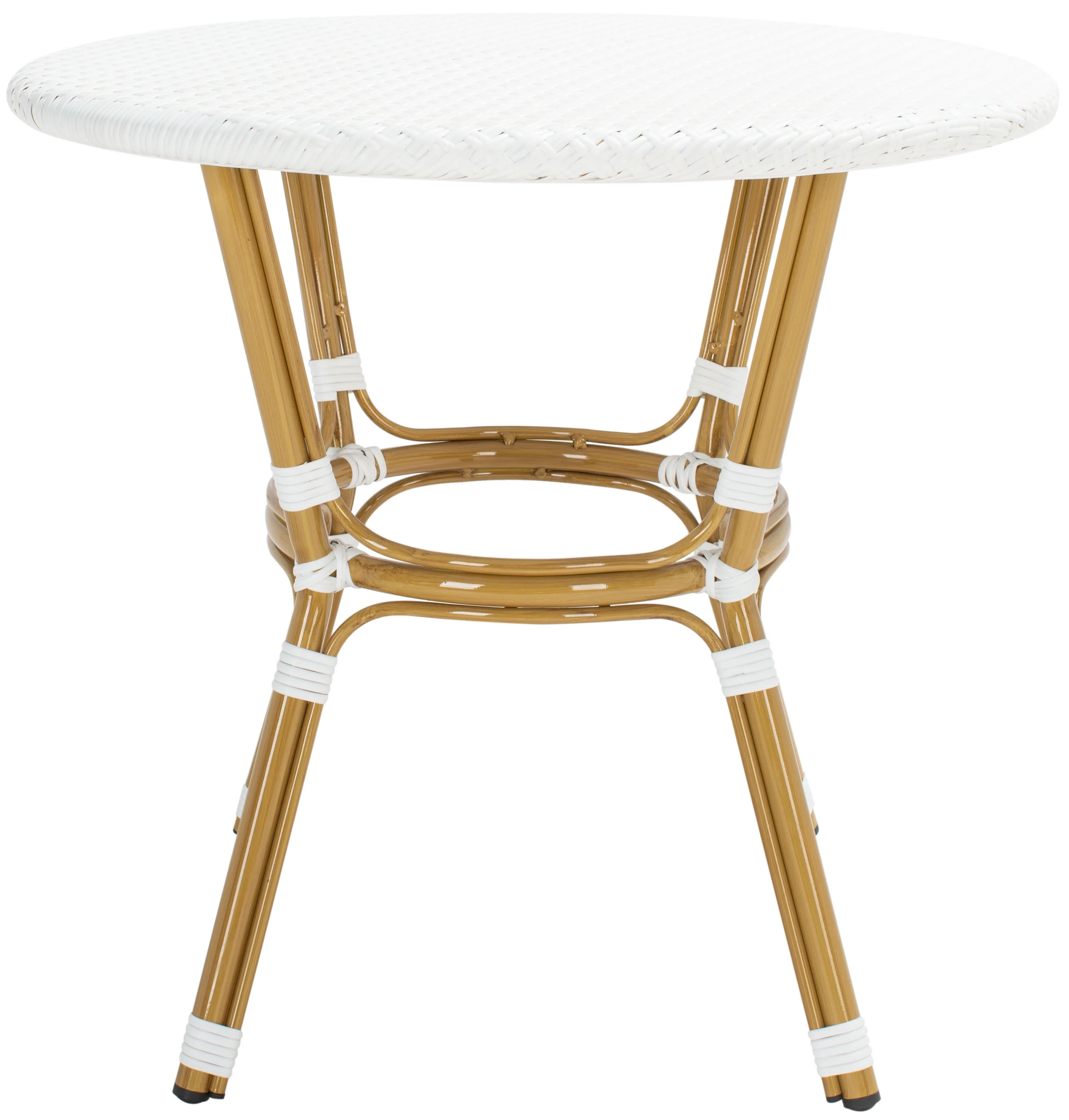 SAFAVIEH Sidford Outdoor Rattan Bistro Table, White
