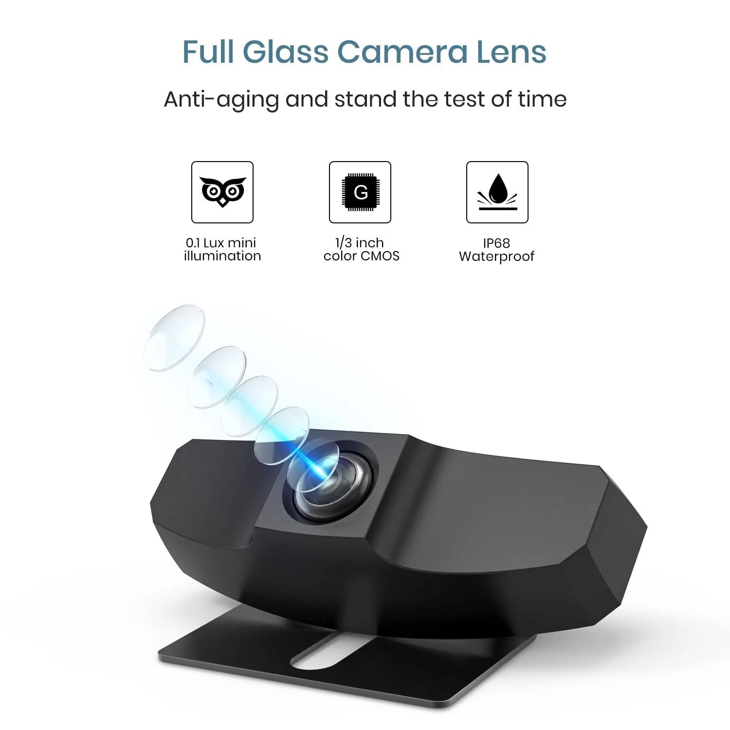 Solar Wireless Digital Backup Camera for Trucks, Wireless Reverse Hitch Trailer Rear View Camera Highway Observation Back Up Camera System fit for Trailer,Pickup,Van