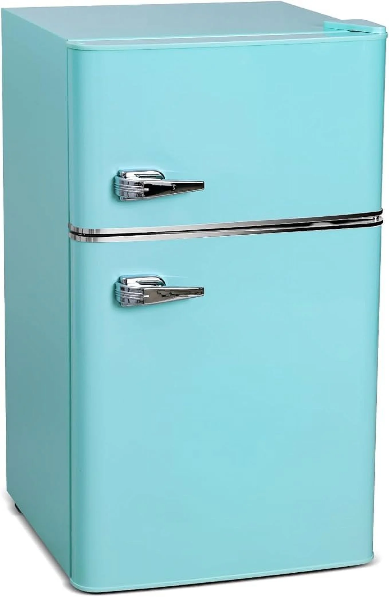 3.2 Cu. Ft. Retro Compact Mini Bar Fridge with Freezer, Two (2) Door, Removable Shelf for Office Home Dorm Garage