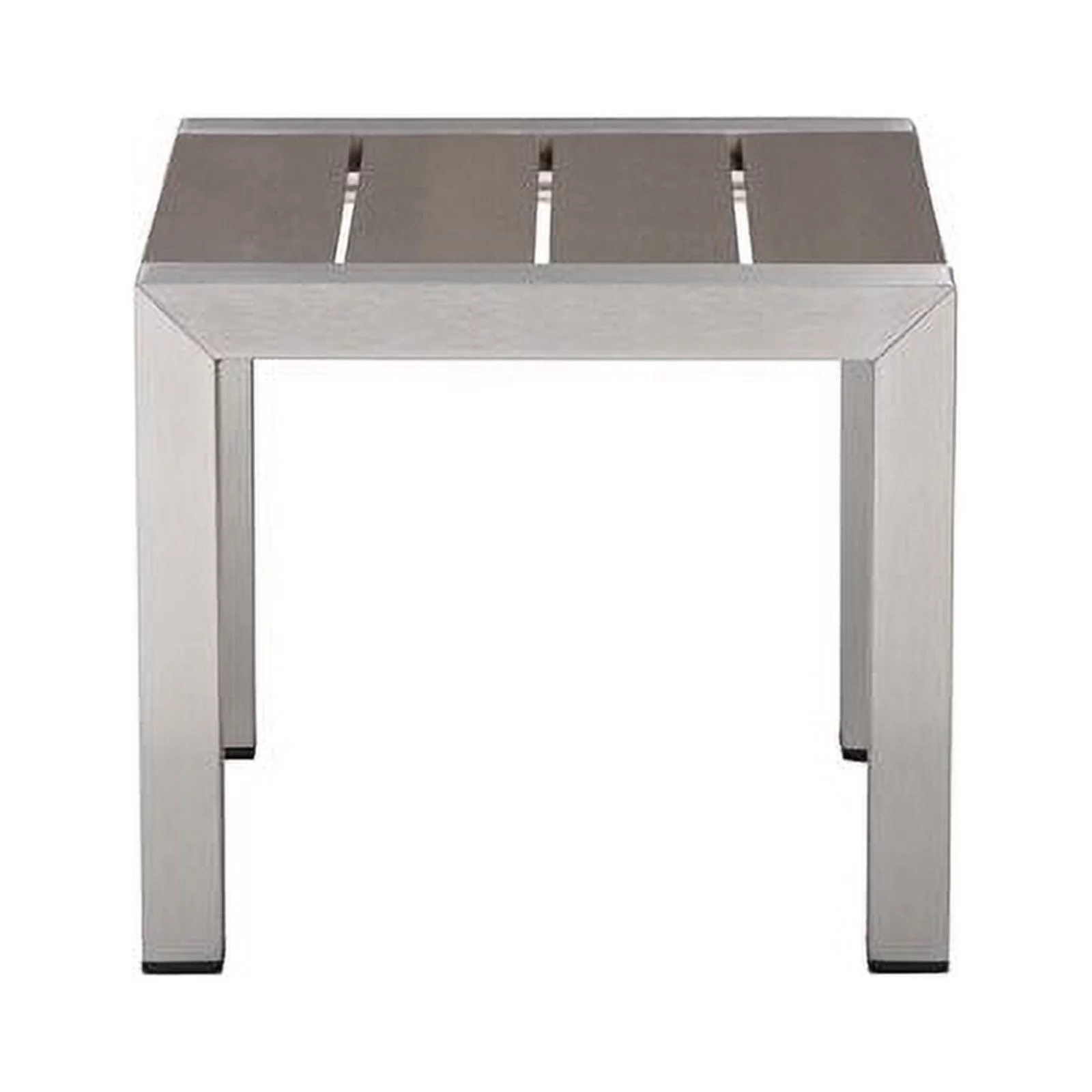 Pangea Home Sally 4-piece Aluminum Patio 2 Loungers and 2 Side Tables in Gray