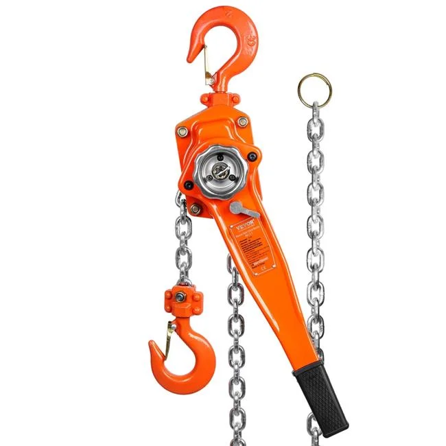 Vevor  1-0.5 Ton 3300 lbs Capacity 20 ft. Come Along, G80 Galvanized Carbon Steel with Weston Double-Pawl Brake Manual Lever Chain Hoist