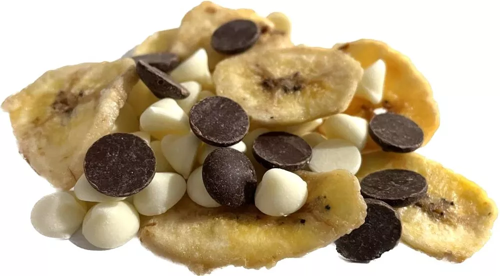 Delicious Callebaut Belgian Bakers Dark White Chocolate Callets & Banana Chips 2lb