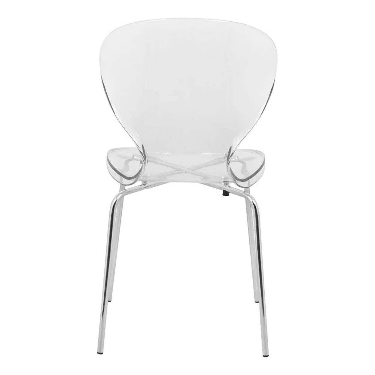Modern Oyster Transparent Side Chair, Set of 4 - Clear