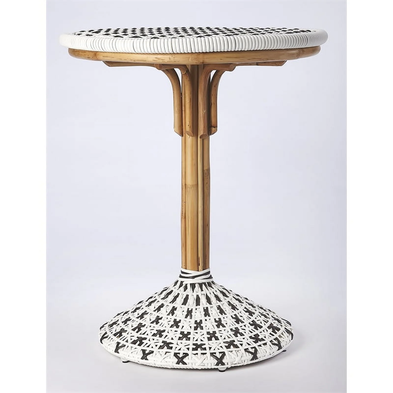 Beaumont Lane Island Living Rattan Bistro Table in White and Black
