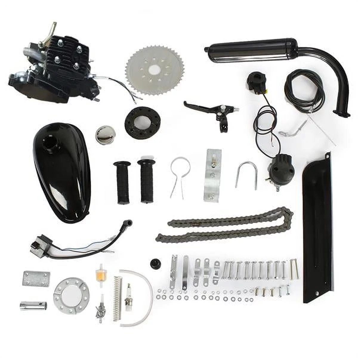 Miekor 80CC Petrol Gas Motor Bicycle Engine Complete Kit Motorized Bike Cycle 2-Stroke
