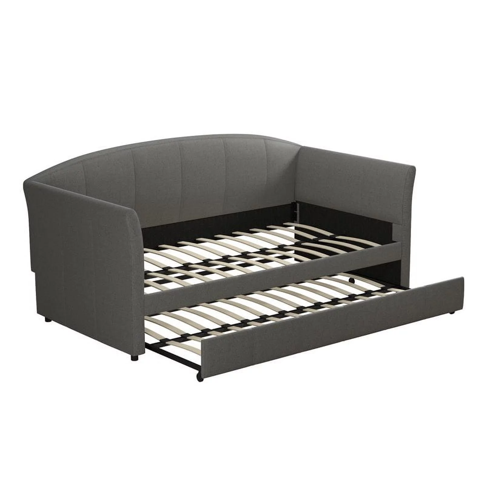 DHP Halle Modern Upholstered Daybed and Trundle in Gray Linen