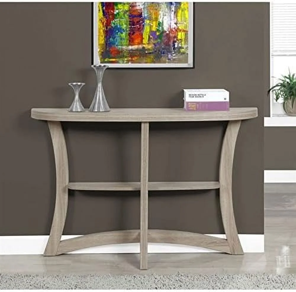 Half Moon Hall Wooden Console Accent Table In Cappuccino Brown