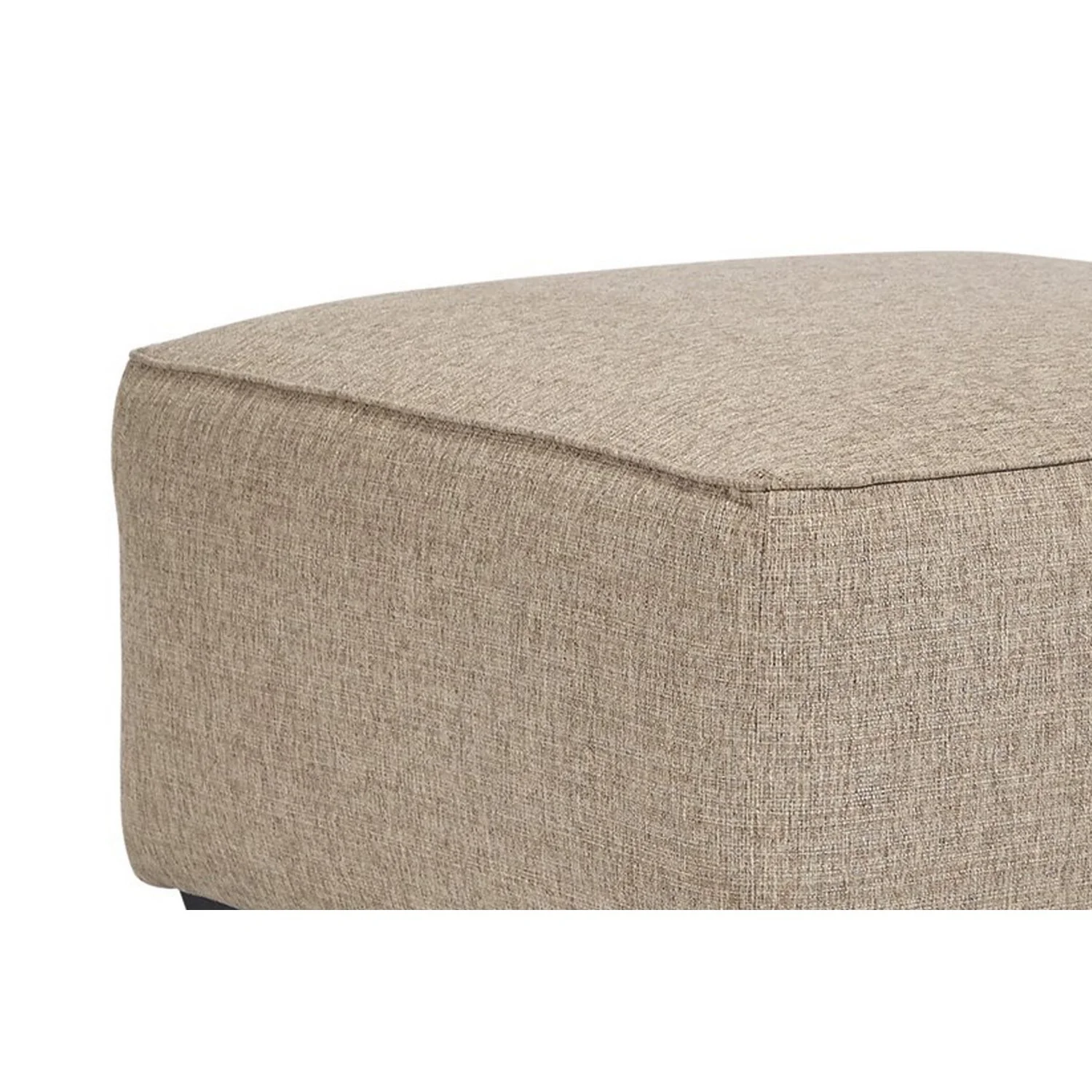 Square Textured Fabric Upholstered Oversized Accent Ottoman Beige - Saltoro Sherpi