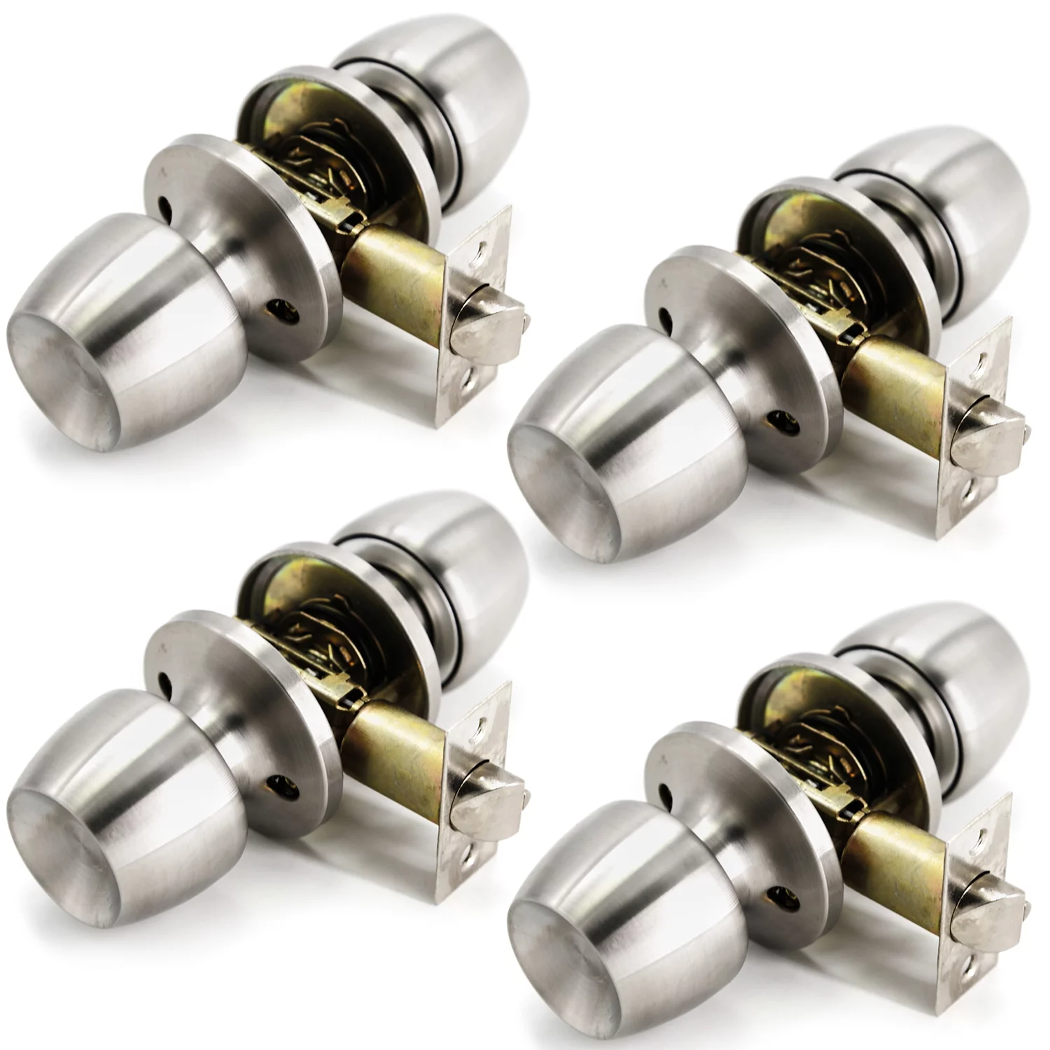 Door Knob Versa Satin Nickel Passage 4 Pack by Villar Home Designs