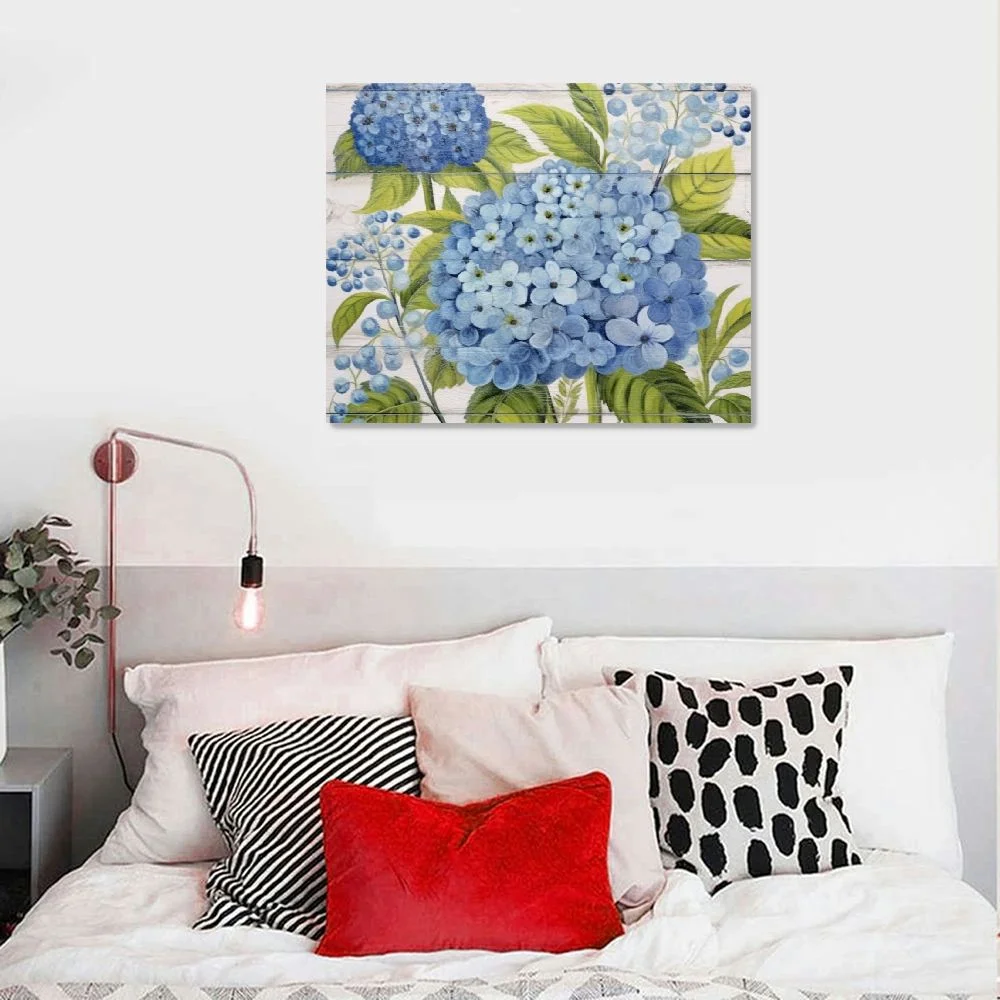 ONETECH Blue Hydrangeas Canvas Wall Art