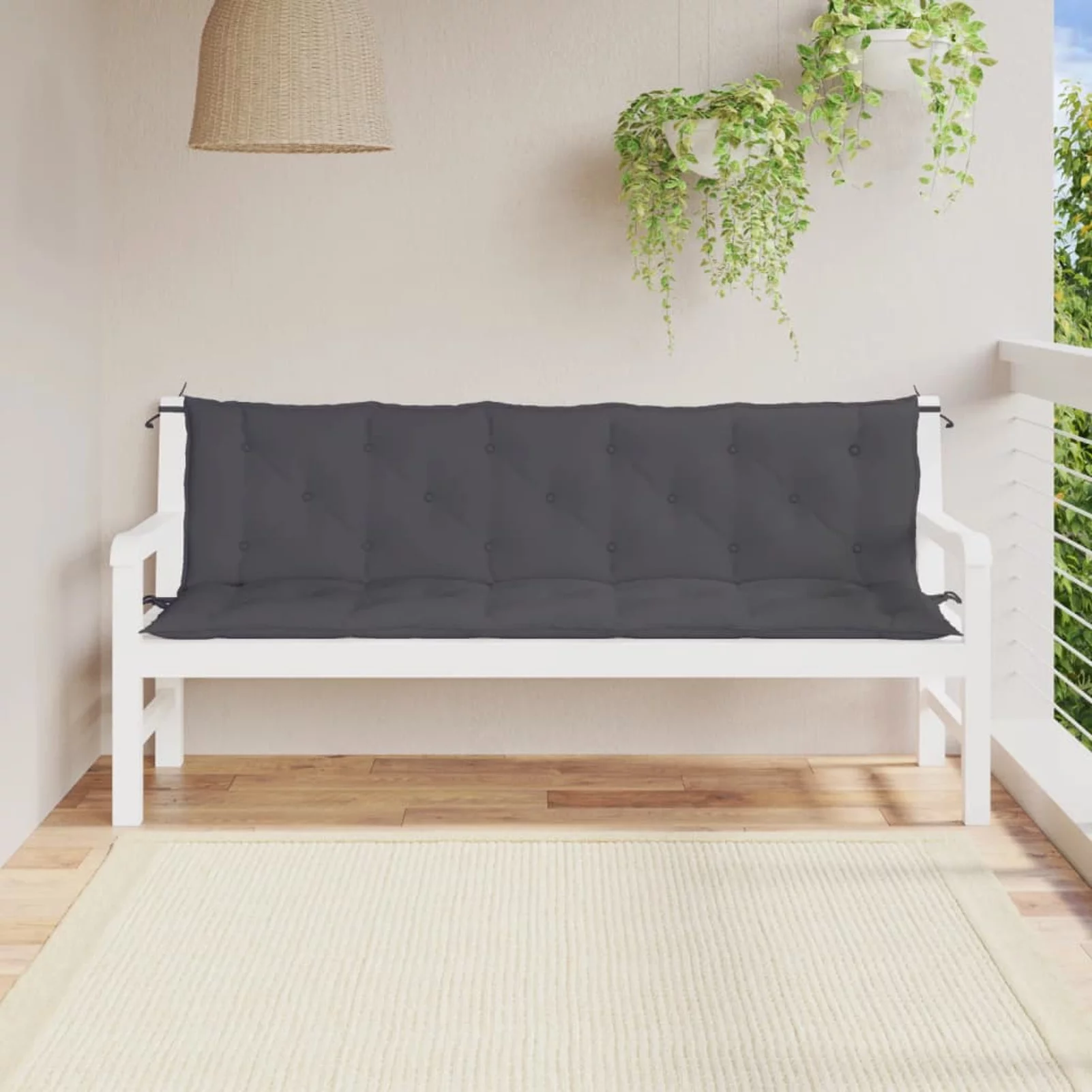Anself Garden Bench Cushions 2pcs Anthracite 70.9