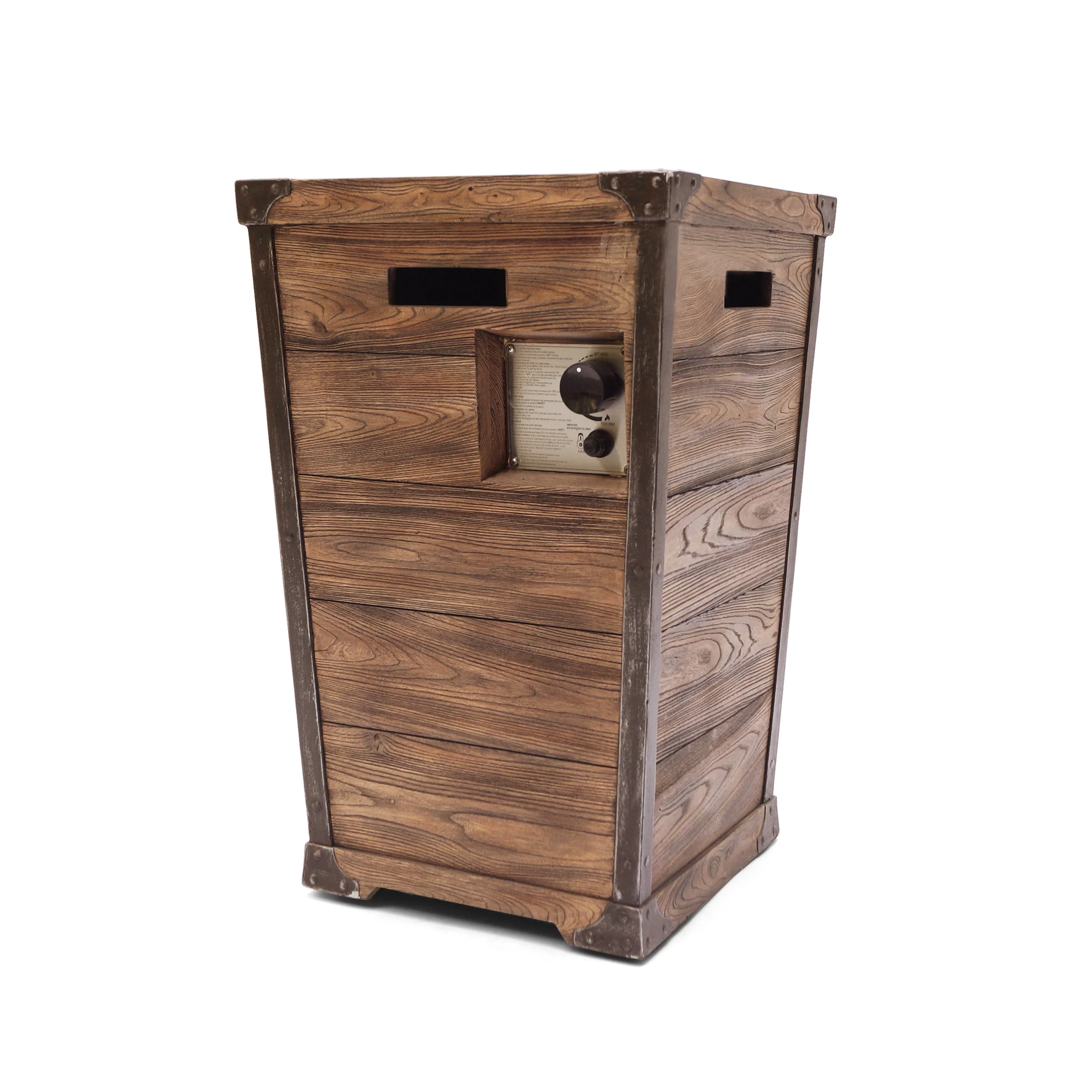 GDF Studio Aido Outdoor 40,000 BTU Lightweight Concrete Fire Column, Brown