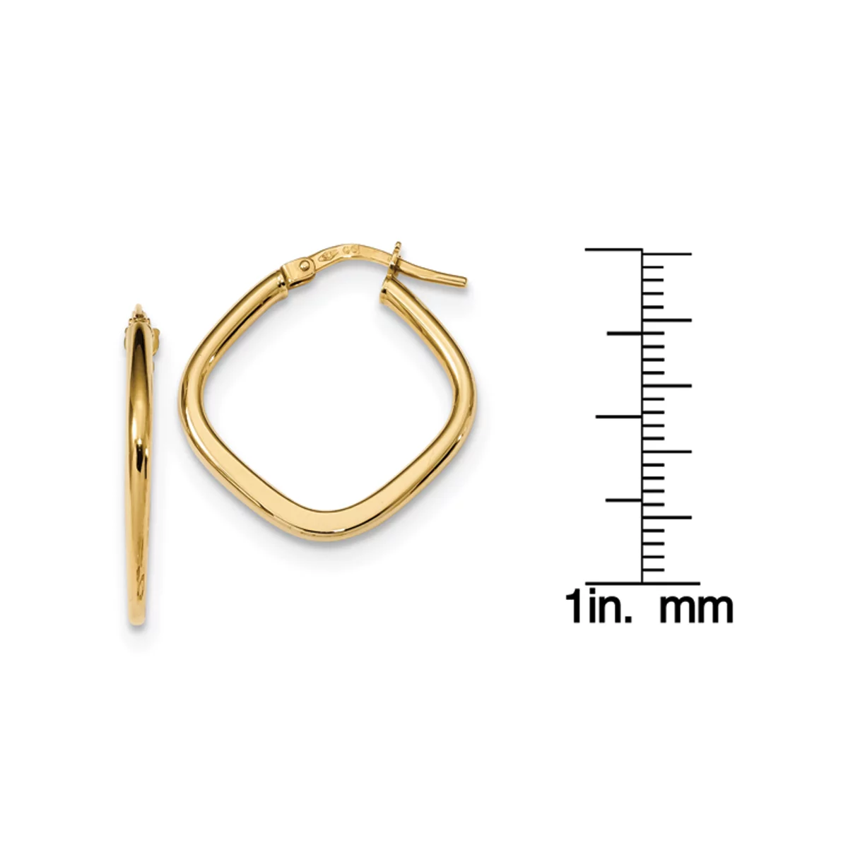 Primal Gold 14 Karat Yellow Gold Polished Square Hoops