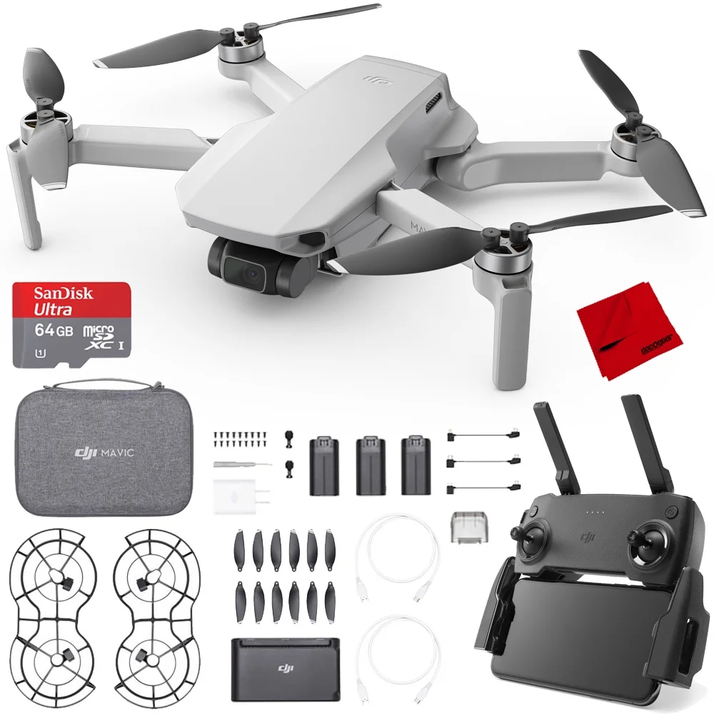 DJI Mavic Mini Quadcopter Drone Fly More Combo (CP.MA.00000123.01) with 64GB Bundle