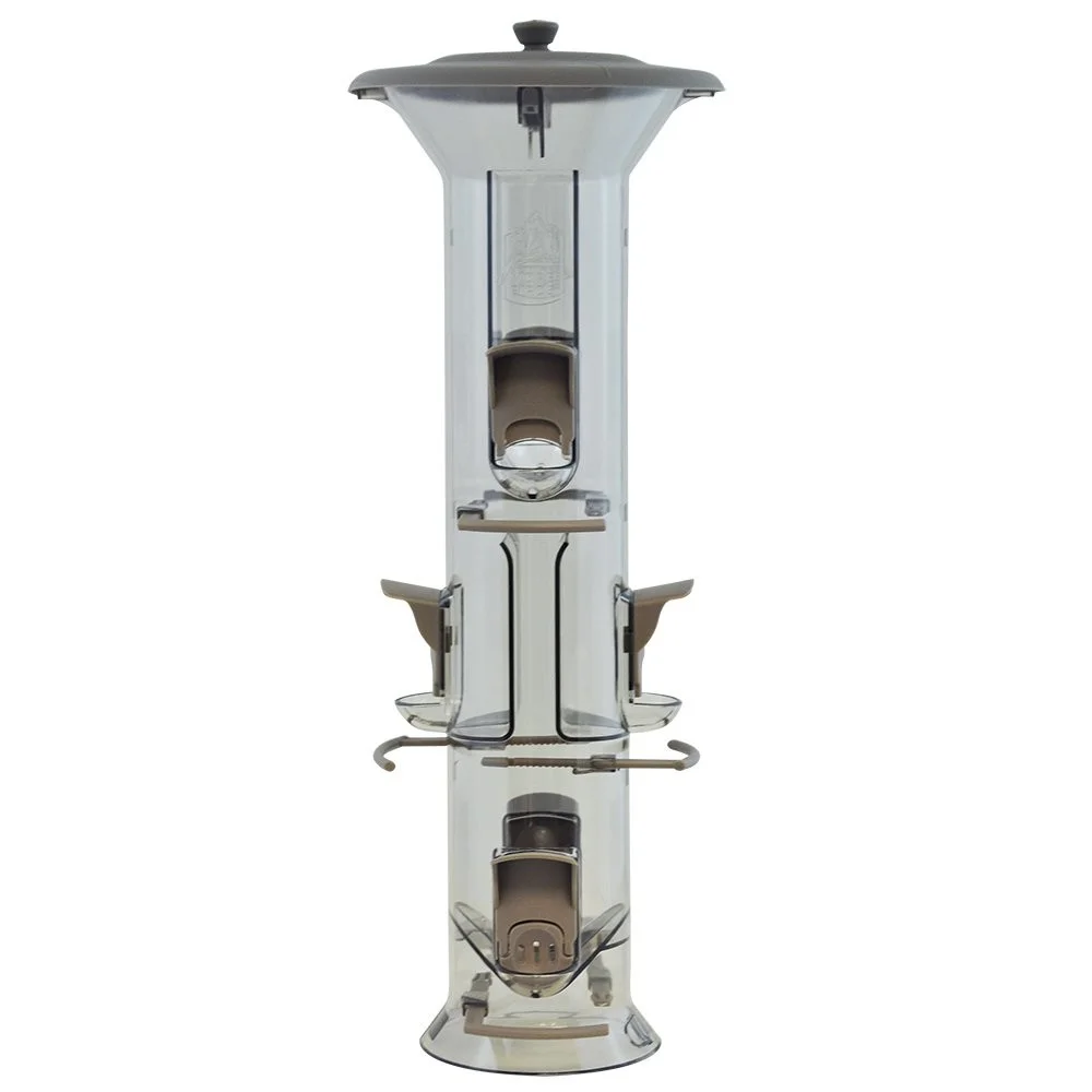 More Birds Bird Feeder with 2 lb Bird Seed Capacity, Harmony Songbird Feeder with Six Feeding Ports